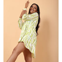 RY Parrot Abstract Print Shirt Dress for Casual/gift for her