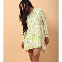 RY Parrot Abstract Print Shirt Dress for Casual/gift for her