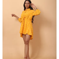 RY Amber And White Floral printed Belted Shirt Dress for Casual/gift for her