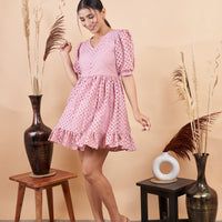 RY Cotton Chiken Mini Dress for Casual /Gift For Birthday