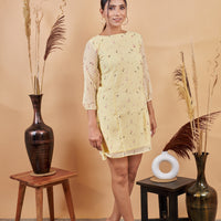 RY A-Line Floral Printed Mini Dress For Office Wear/Gift For Her