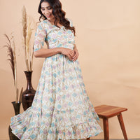RY Diamond Print Mexi Dress for Casual /Gift For Her