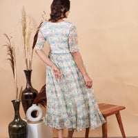 RY Diamond Print Mexi Dress for Casual /Gift For Her
