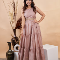 RY Chiku color Plain Umbrella Gown for Special Day /Gift For Birthday