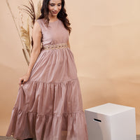RY Chiku color Plain Umbrella Gown for Special Day /Gift For Birthday