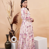 RY White Handwork Belted Gown Engagement /Gift For Special Day