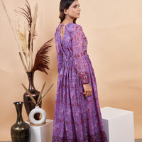 RY Purple Handwork belted Gown for Engagement /Gift For Special Day