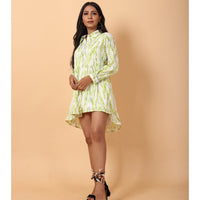 RY Parrot Abstract Print Shirt Dress for Casual/gift for her