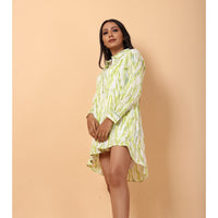 RY Parrot Abstract Print Shirt Dress for Casual/gift for her