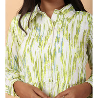 RY Parrot Abstract Print Shirt Dress for Casual/gift for her