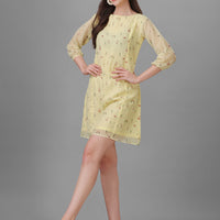 RY A-Line Floral Printed Mini Dress For Office Wear/Gift For Her