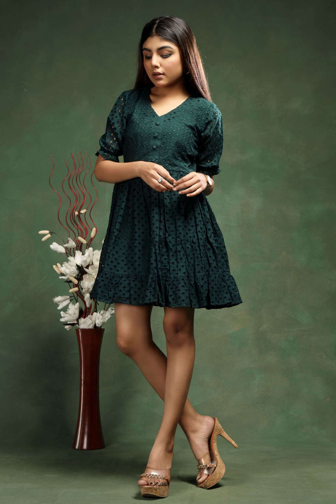 RY Cotton Chiken Mini Dress for Casual /Gift For Birthday