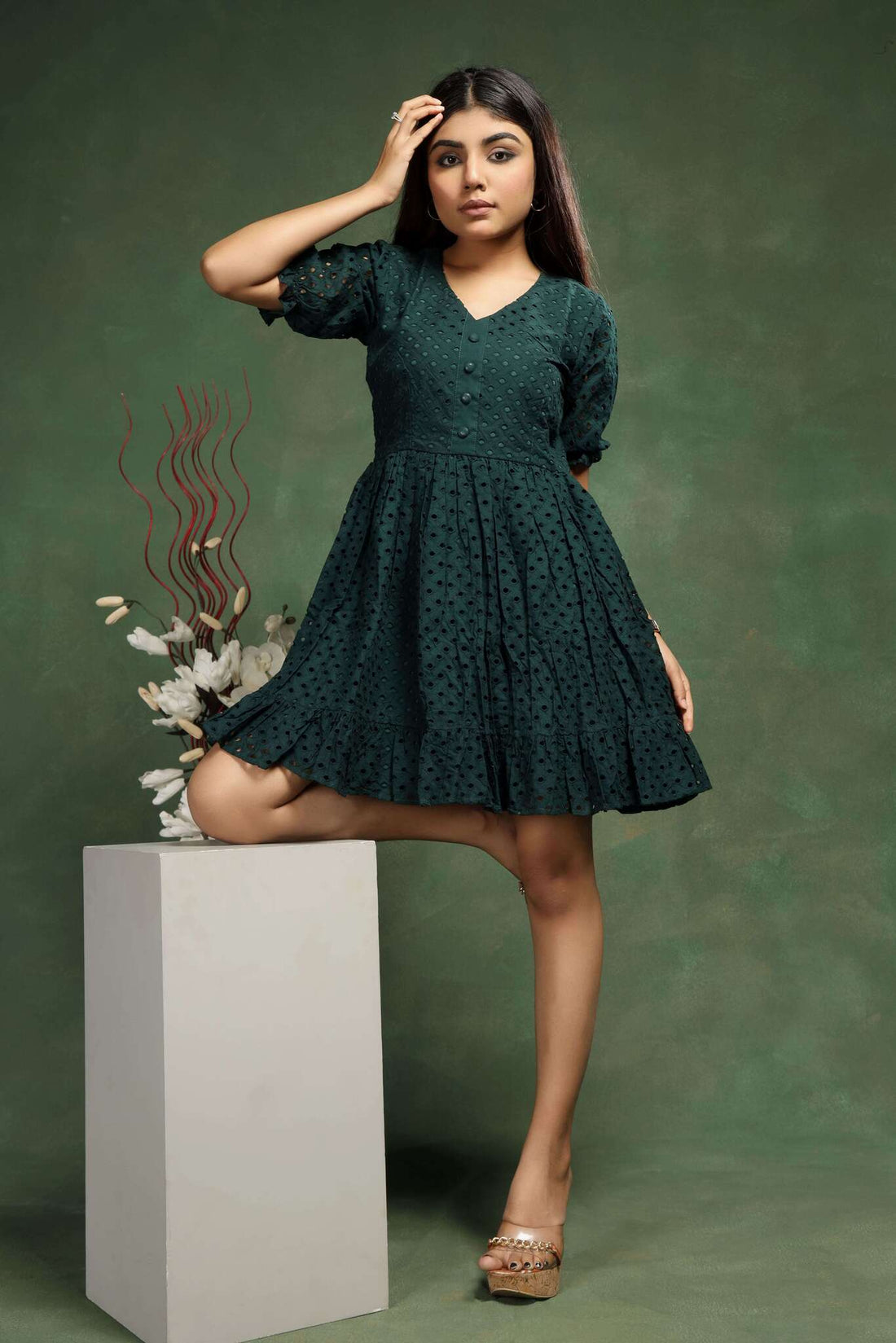 RY Cotton Chiken Mini Dress for Casual /Gift For Birthday