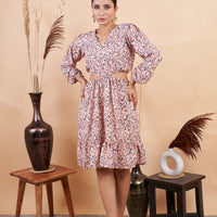 RY Blush And Black Waist Cut-Out Mini Dress for Party/Gift For Birthday