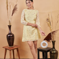 RY A-Line Floral Printed Mini Dress For Office Wear/Gift For Her