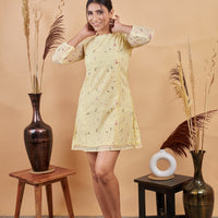 RY A-Line Floral Printed Mini Dress For Office Wear/Gift For Her