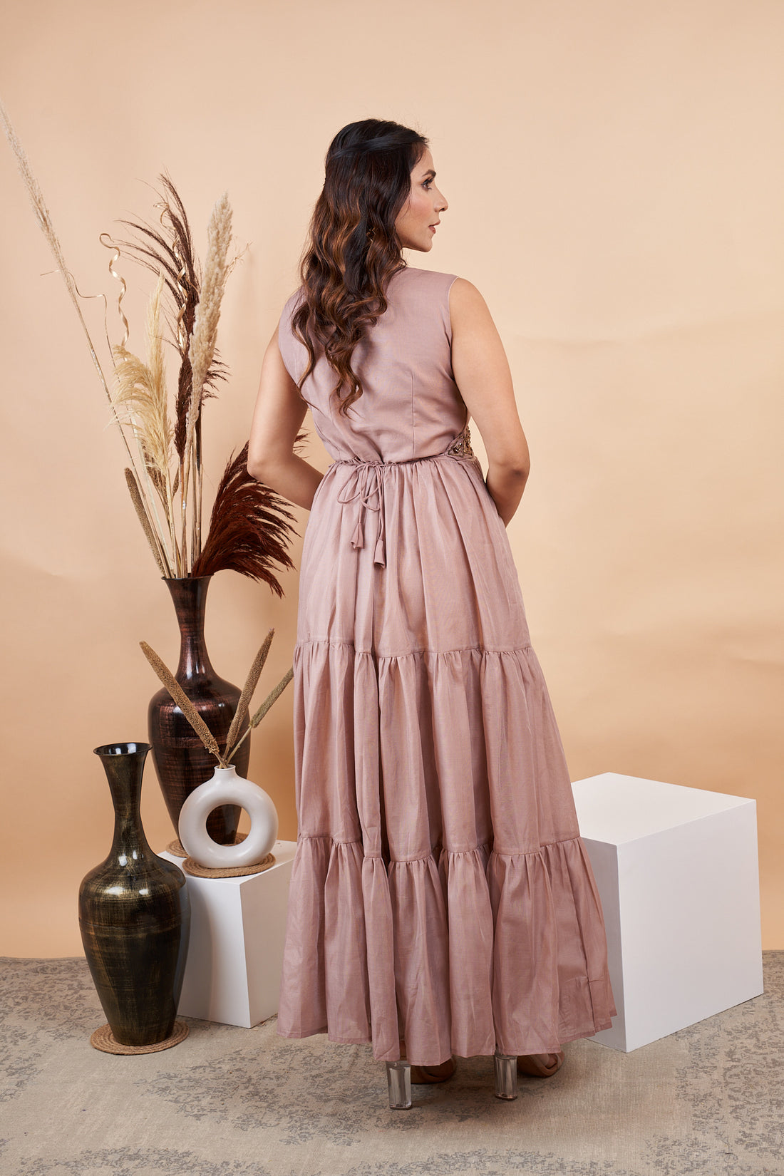 RY Chiku color Plain Umbrella Gown for Special Day /Gift For Birthday