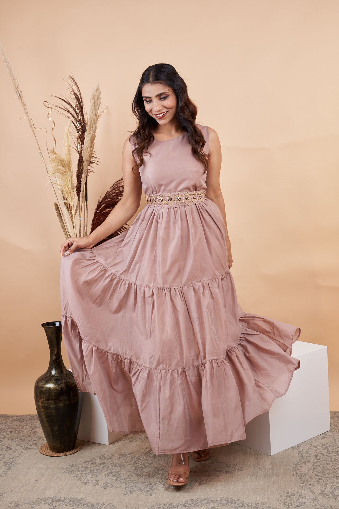 RY Chiku color Plain Umbrella Gown for Special Day /Gift For Birthday