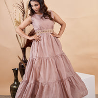RY Chiku color Plain Umbrella Gown for Special Day /Gift For Birthday